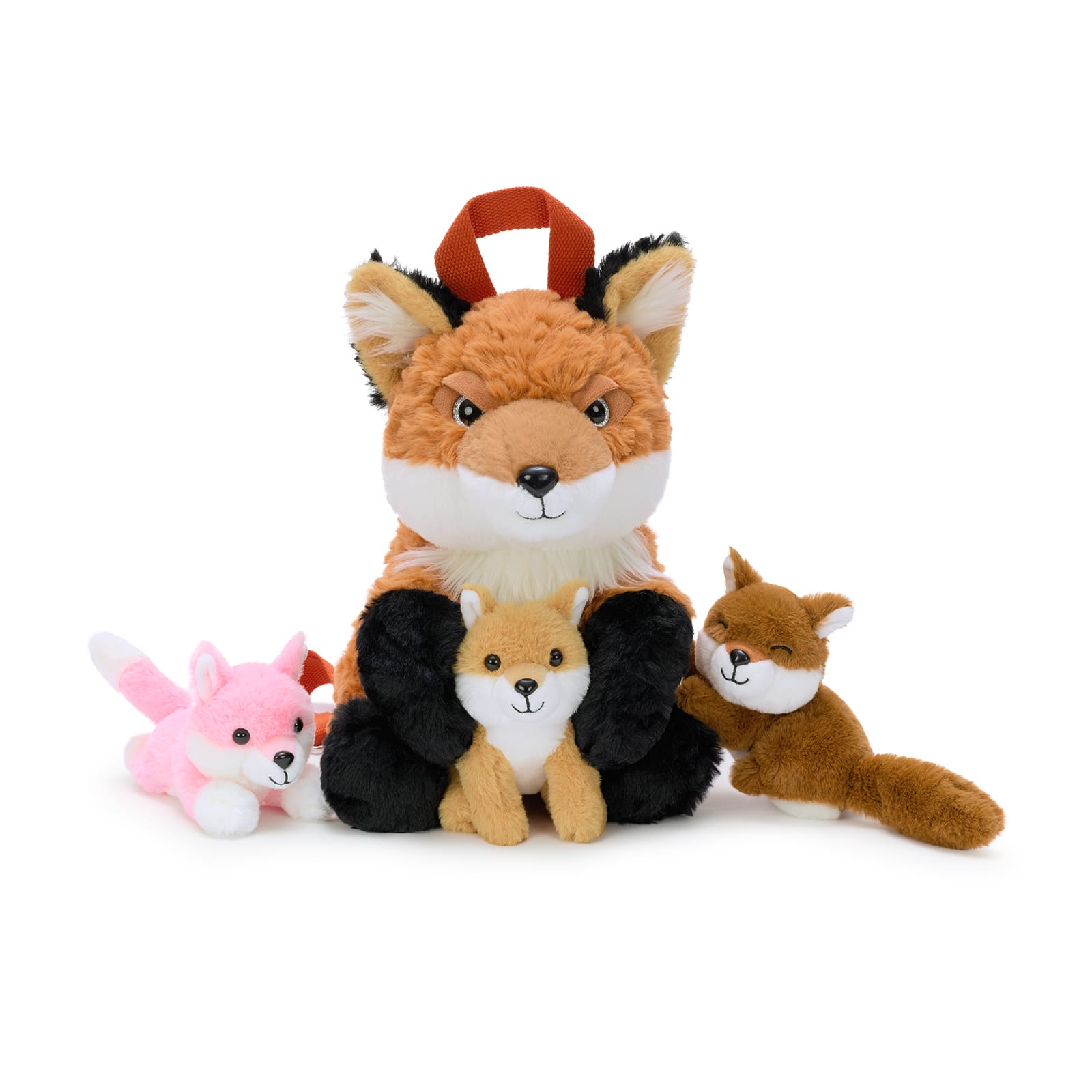 animal mini backpack Fox Plush with Three Fox Plushies Inside with a contrasting gray Choose your trolling rod:5'6