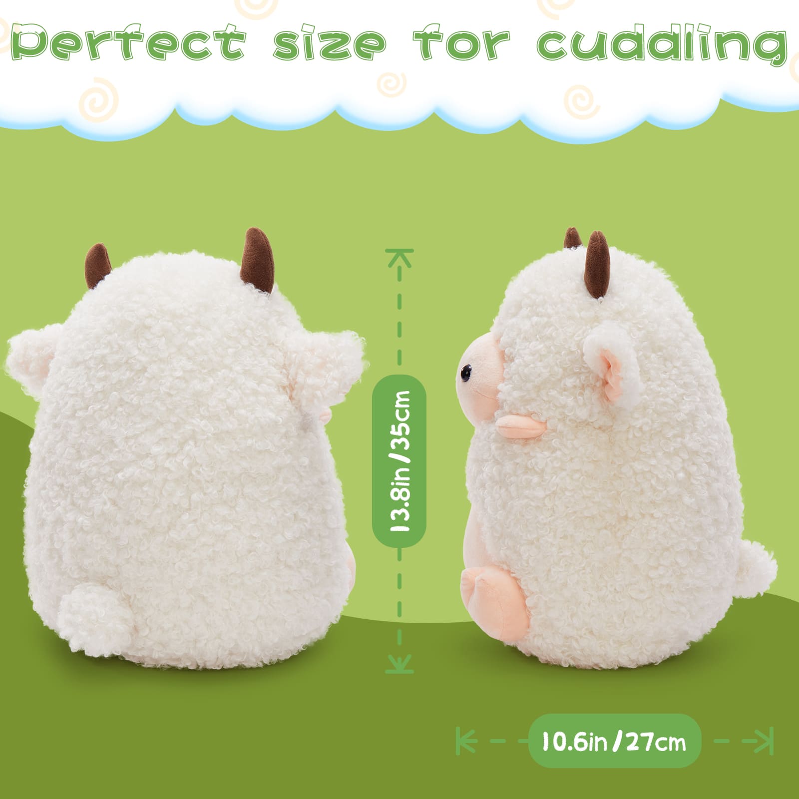 Sheep Weighted Plush Pillows, 1.5 Lbs, 13.8 Inches