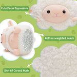 Cartoon Weighted Pillow for Kids Adults 1.5 Lbs - Get Better Sleep - Sustainably Made and Chemical Free - Machine Washable - Kawaii Sheep 14-inch Throw Pillows - Free Shipping