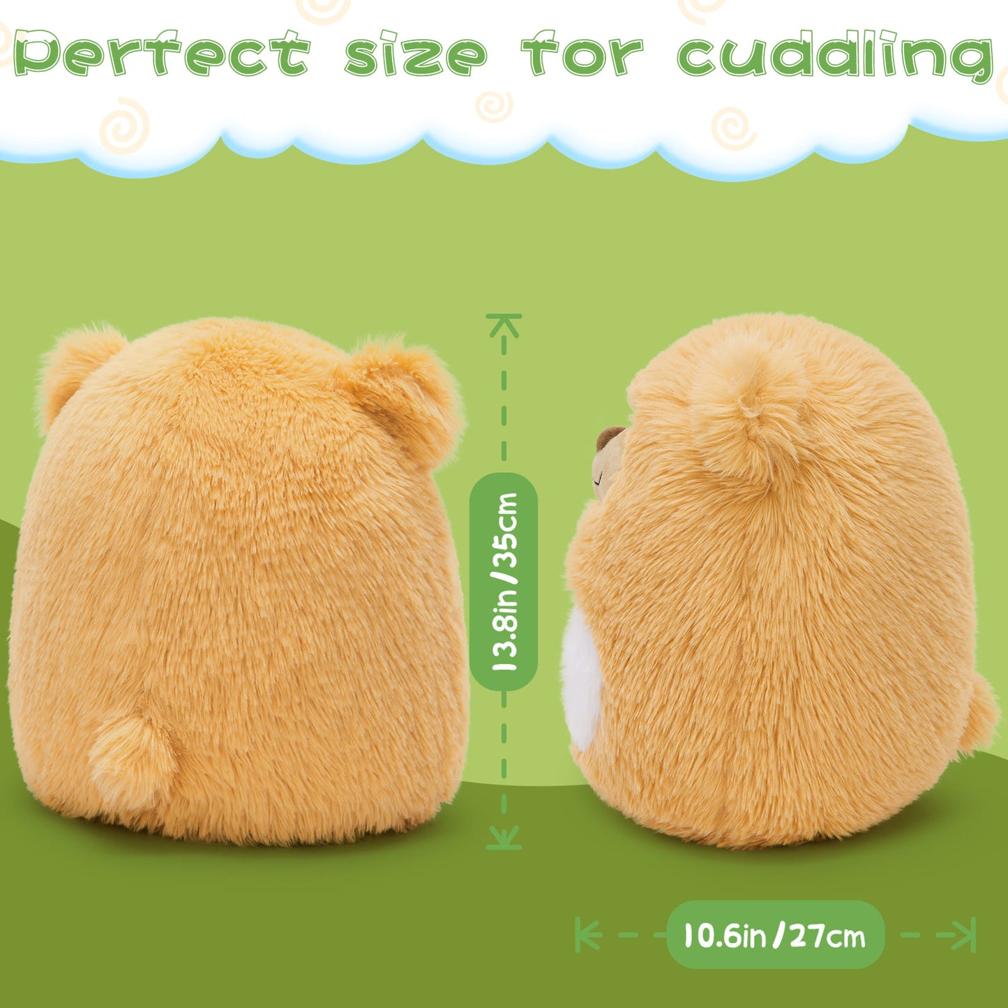 Teddy Bear Weighted Plush Pillows, 1.5 Lbs, 13.8 Inches