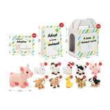Farm Animal Plush Gift Set with Carrier and Adoption Certificate