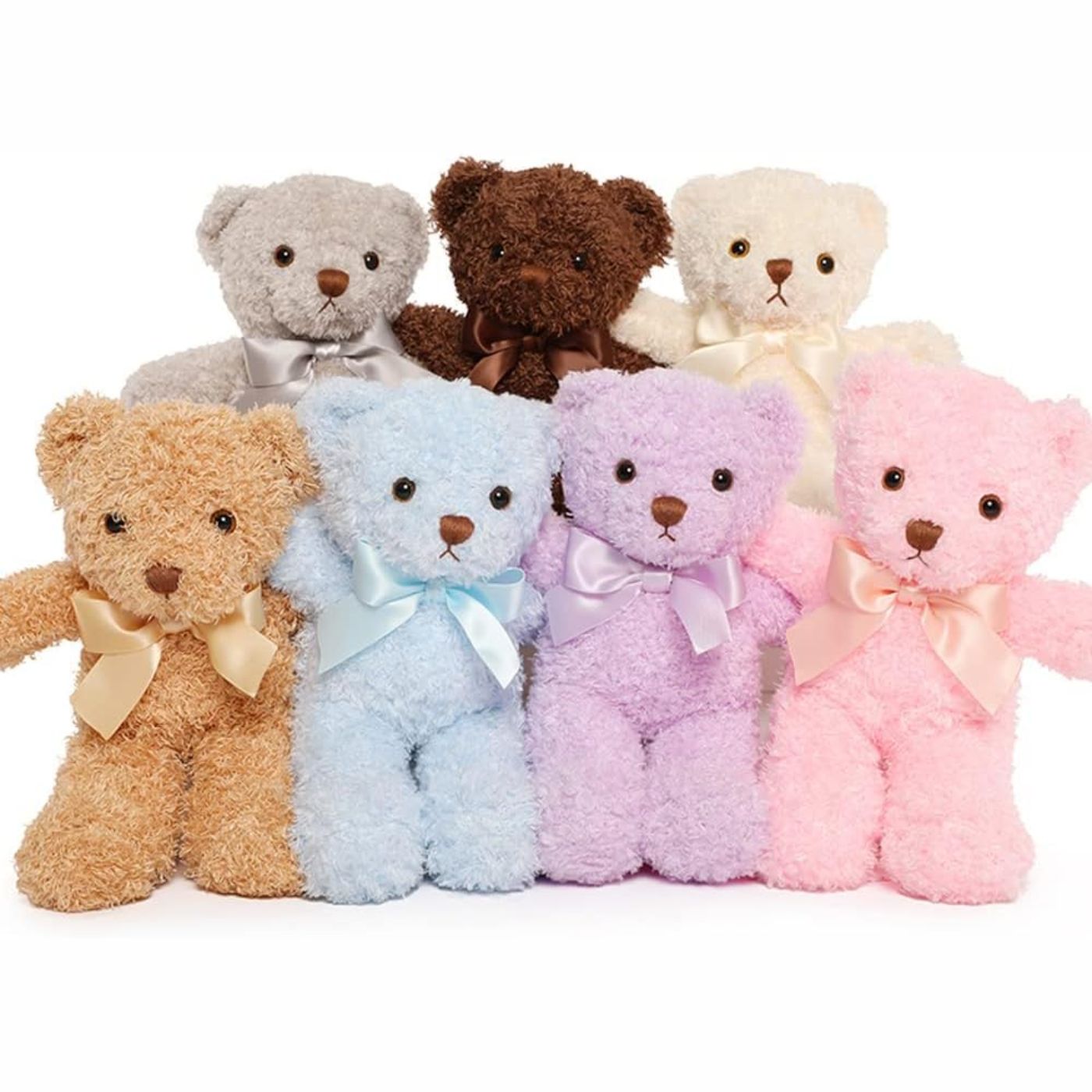 Teddy Bear Stuffed Animals Bulk - Valentine's Day Teddy Bear Plush Toys - Teddy Bear Theme Baby Shower Centerpieces - Cheap Bulk Wholesale Teddy Bear Plushies - Cute 10 Inches Small Teddy Bear Plush Dolls - Valentine's Day Gift for Girlfriend/Boyfriend - Pink/Brown/Blue Stuffed Teddy Bears - Free Shipping