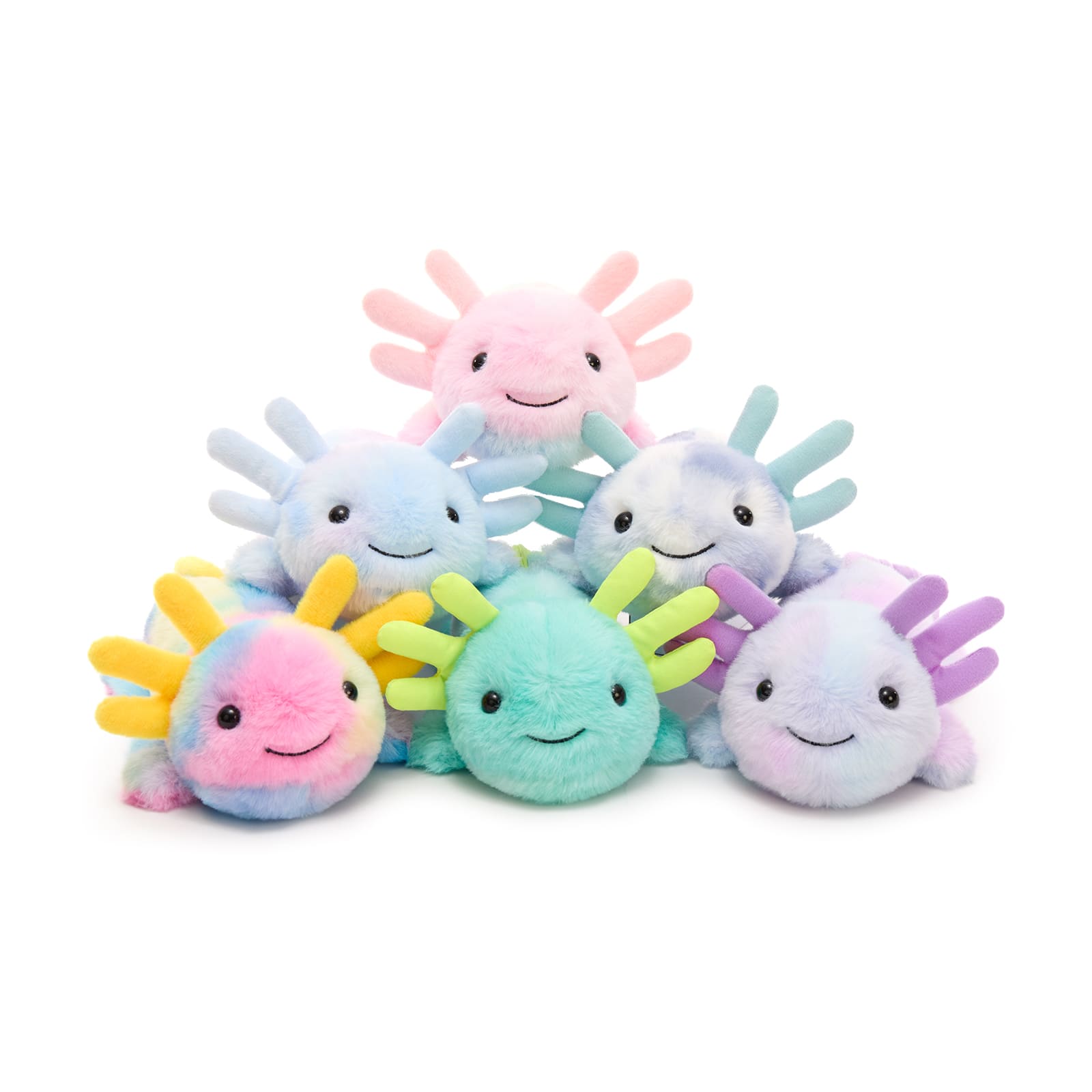Glow in the Dark Tie Dye Axolotl Plush Toy Bundle 11.8 Inch