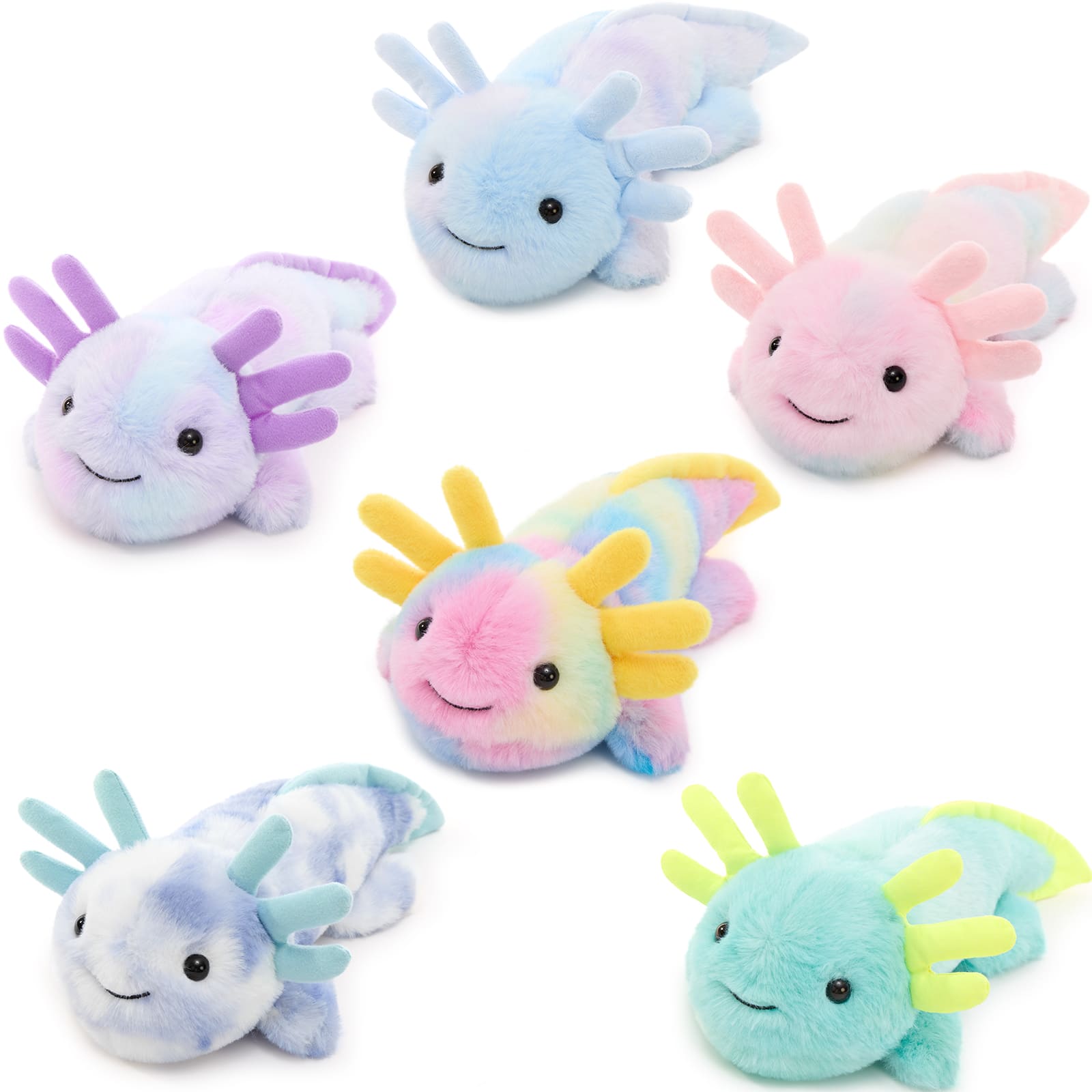 Axolotl Plush Toy Assortment, Colorful, 11.8 Inches