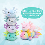 6 Pcs Assorted colorful 11.8-inch axolotl plush toys with glow-in-the-dark gills