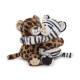 Two 12.2 Inch Hugging Stuffed Animals with Paw Hook and Loop