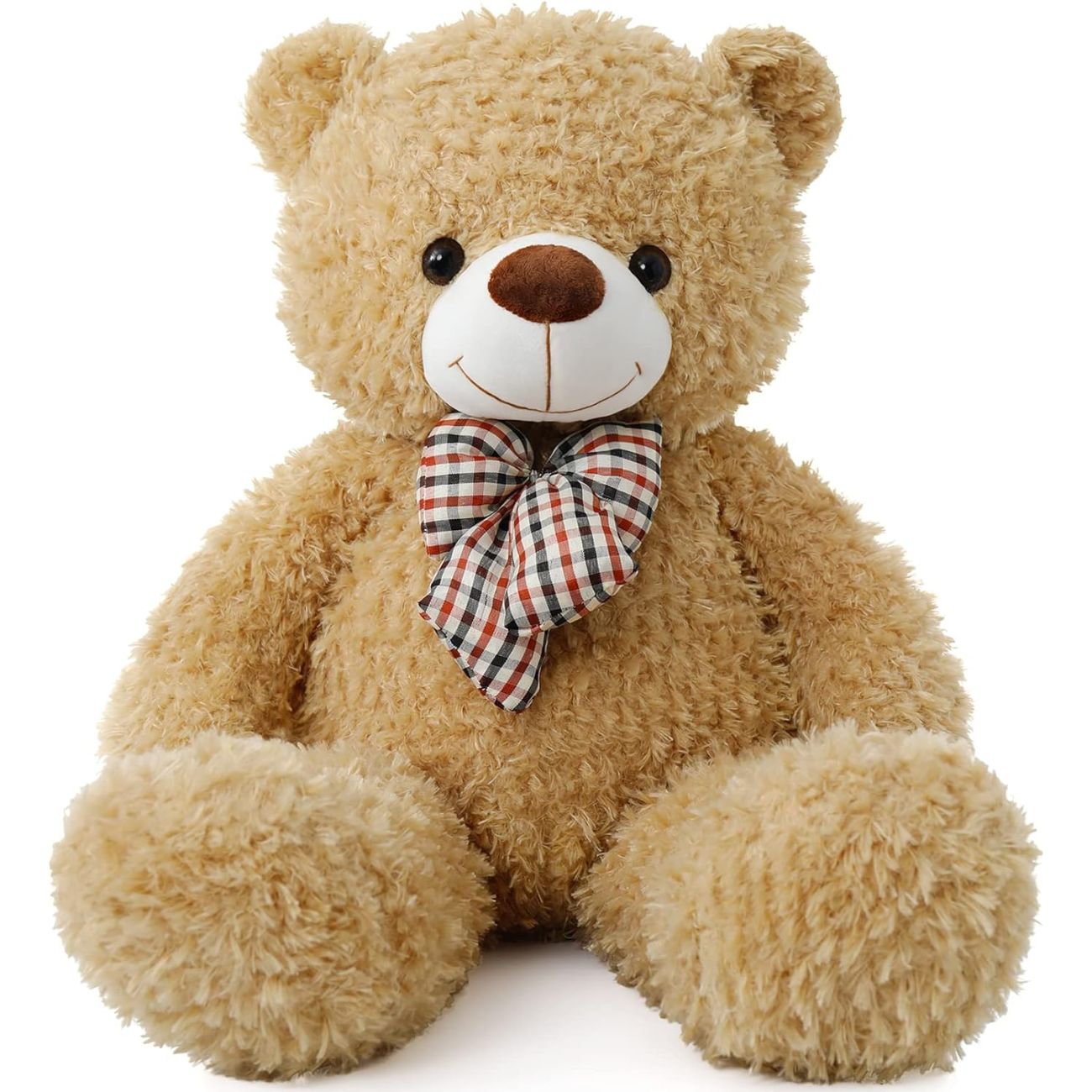 Vintage Teddy Bear Plush Toy, Light Brown/White, 31.5/39 Inches