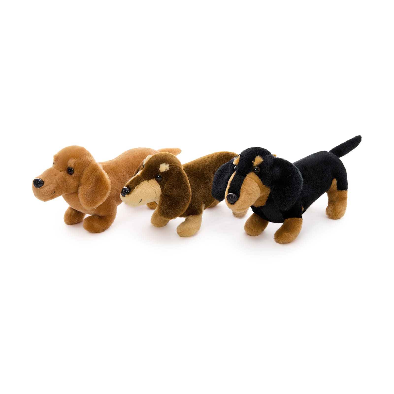 Three Pcs 13 Inch Dachshund Dog Plush Toy Set