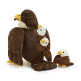 13.8 Inch Eagle Stuffed Animal with Three Baby Eagles