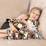 Leopard Plush Toy Set with Four Baby Leopards 14.2 Inch