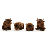 4 Piece Bison Stuffed Animal Set 14 Inch Buffalo Plush Toys