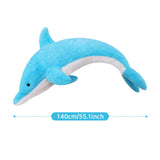 Animaux en peluche dauphin, bleu, 55 po