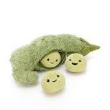 15.7 Inch Pea Pod Plush Toy with 3 Removable Bean Stuffed Toys