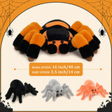 15.75-Inch Spider Plush Toy Set with Three Baby Spiders