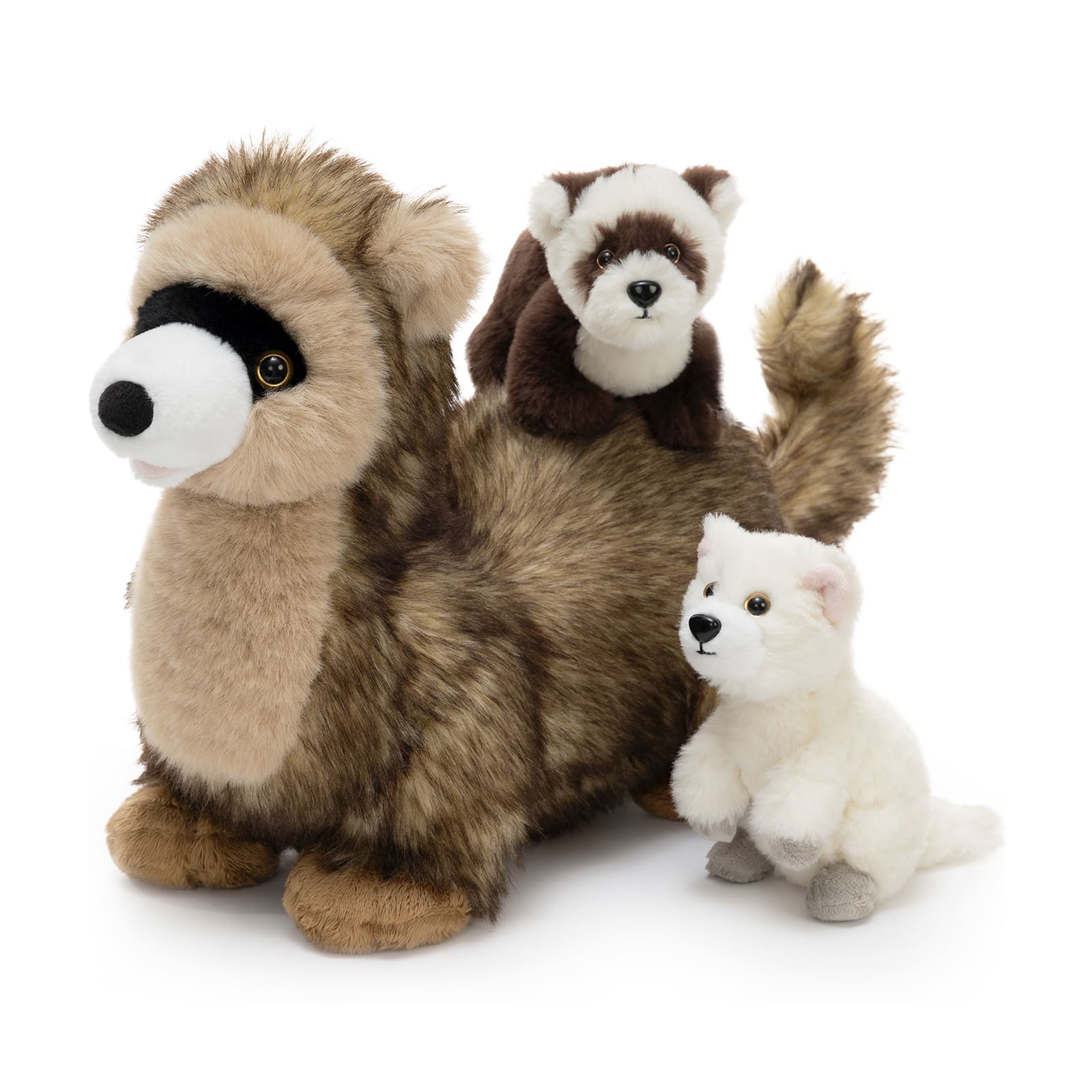 Ferret Family Plush Toy Set with Two Baby Ferrets 17.7 Inch