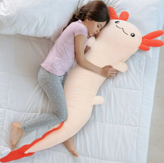 Tezituor 48" Axolotl Stuffed Animal Giant Stuffed Axolotl Glow in The Dark Plush Toy