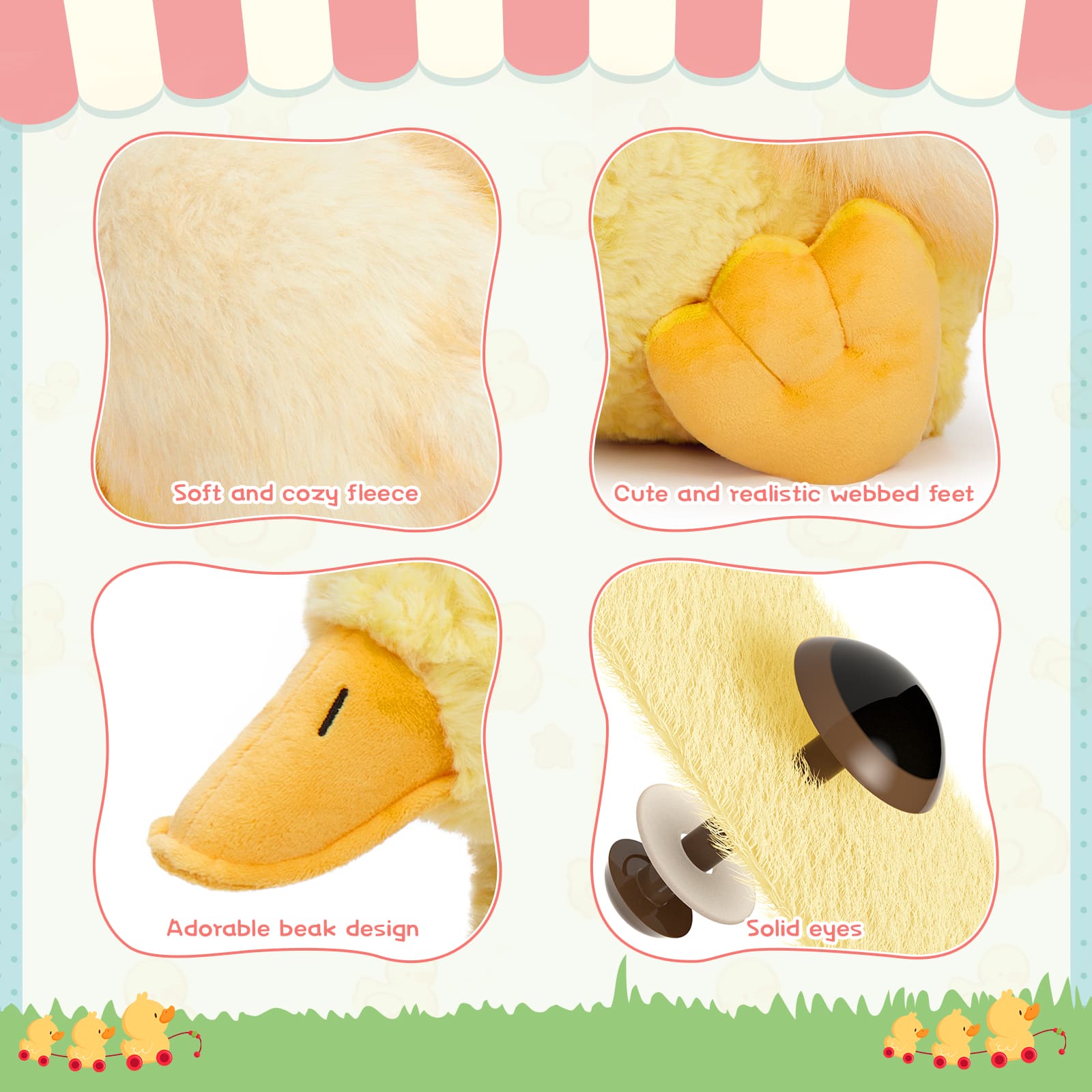 Duck Stuffed Animals Duck Plush Toys, Yellow, 23.5 Inches