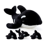 24 Inch Killer Whale Plush Toy with Three Baby Whales