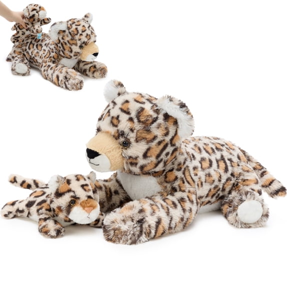 Tezituor 2PCS Stuffed Animal 18'' Mommy and Baby Plush with Interactive Connecting Design
