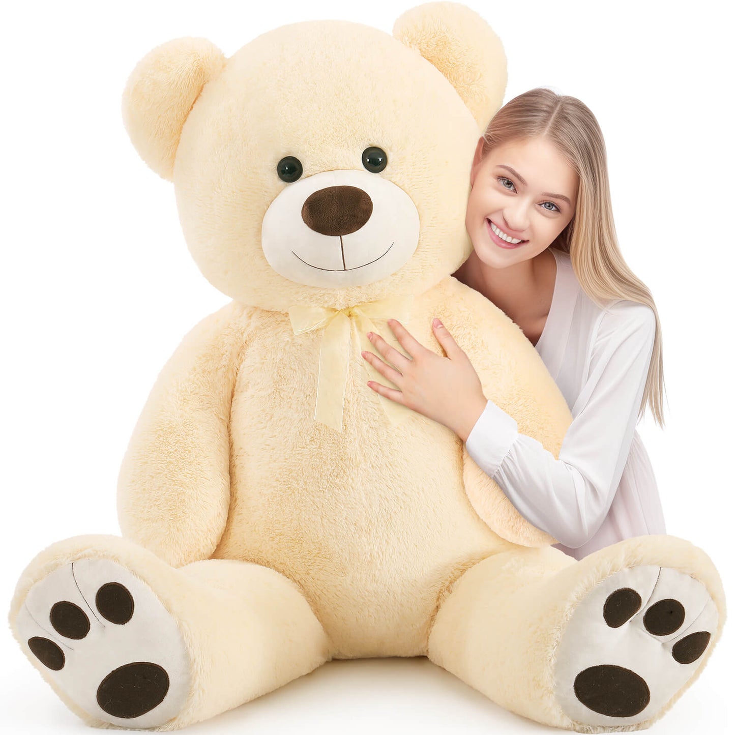 MorisMos 4.3ft Giant Teddy Bear Jumbo Stuffed Animal Big Bear Plush Toy