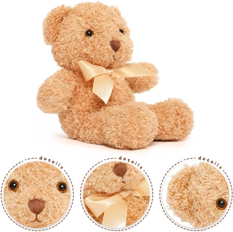 Teddy Bear Stuffed Animals Bulk - Valentine's Day Teddy Bear Plush Toys - Teddy Bear Theme Baby Shower Centerpieces - Cheap Bulk Wholesale Teddy Bear Plushies - Cute 10 Inches Small Teddy Bear Plush Dolls - Valentine's Day Gift for Girlfriend/Boyfriend - Pink/Brown/Blue Stuffed Teddy Bears - Free Shipping