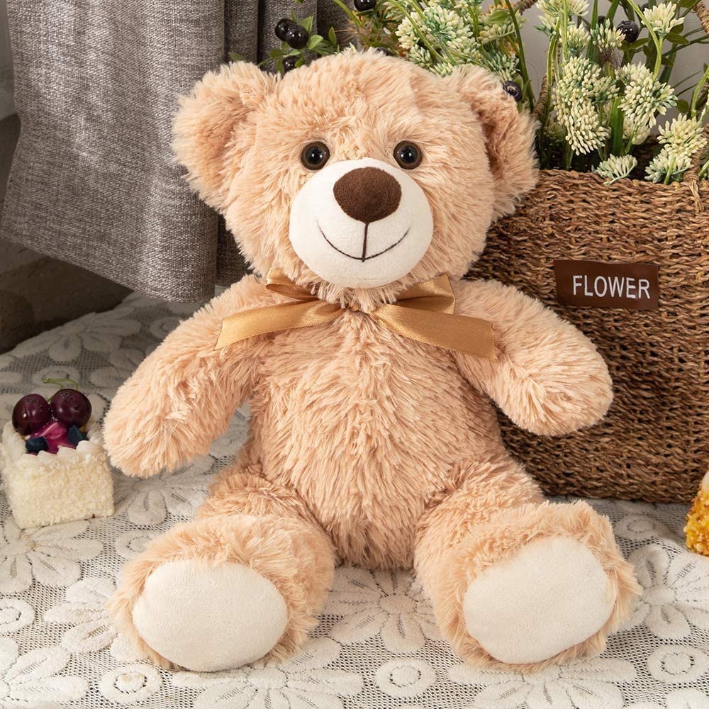 3-Pack Teddy Bear Stuffed Animals Bulk - Beige/Light Brown/Dark Brown Teddy Bear Plush Toys - 14 Inch Teddy Bear Stuffed Toys - Cute Teddy Bear Plush Dolls - Valentine's Day Teddy Bears&Gifts - Anniversary Gift for Wife/Husband - Vday Gift for Girlfriend/Boyfriend