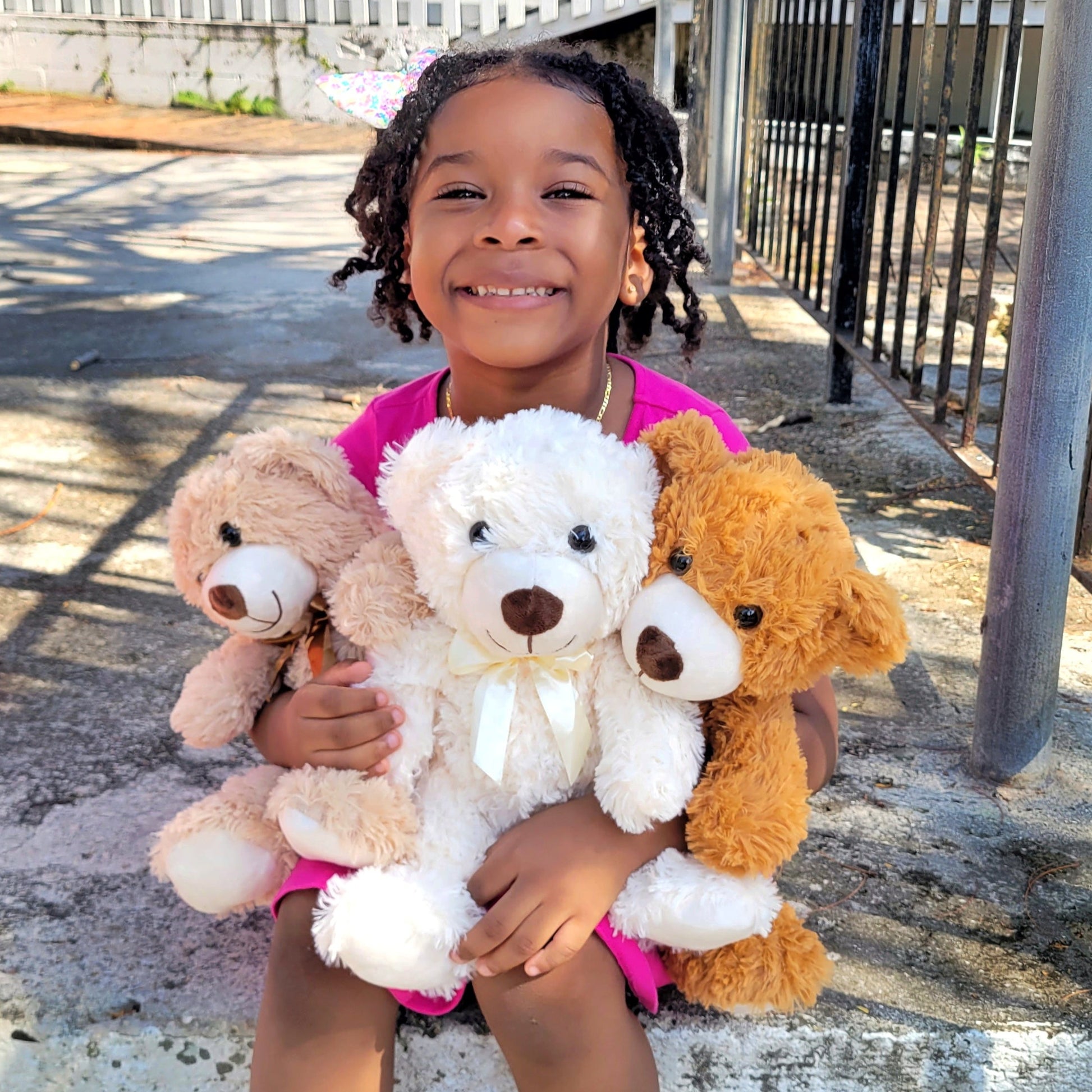 3-Pack Teddy Bears, Beige/Light Brown/Dark Brown, 13.8 Inches