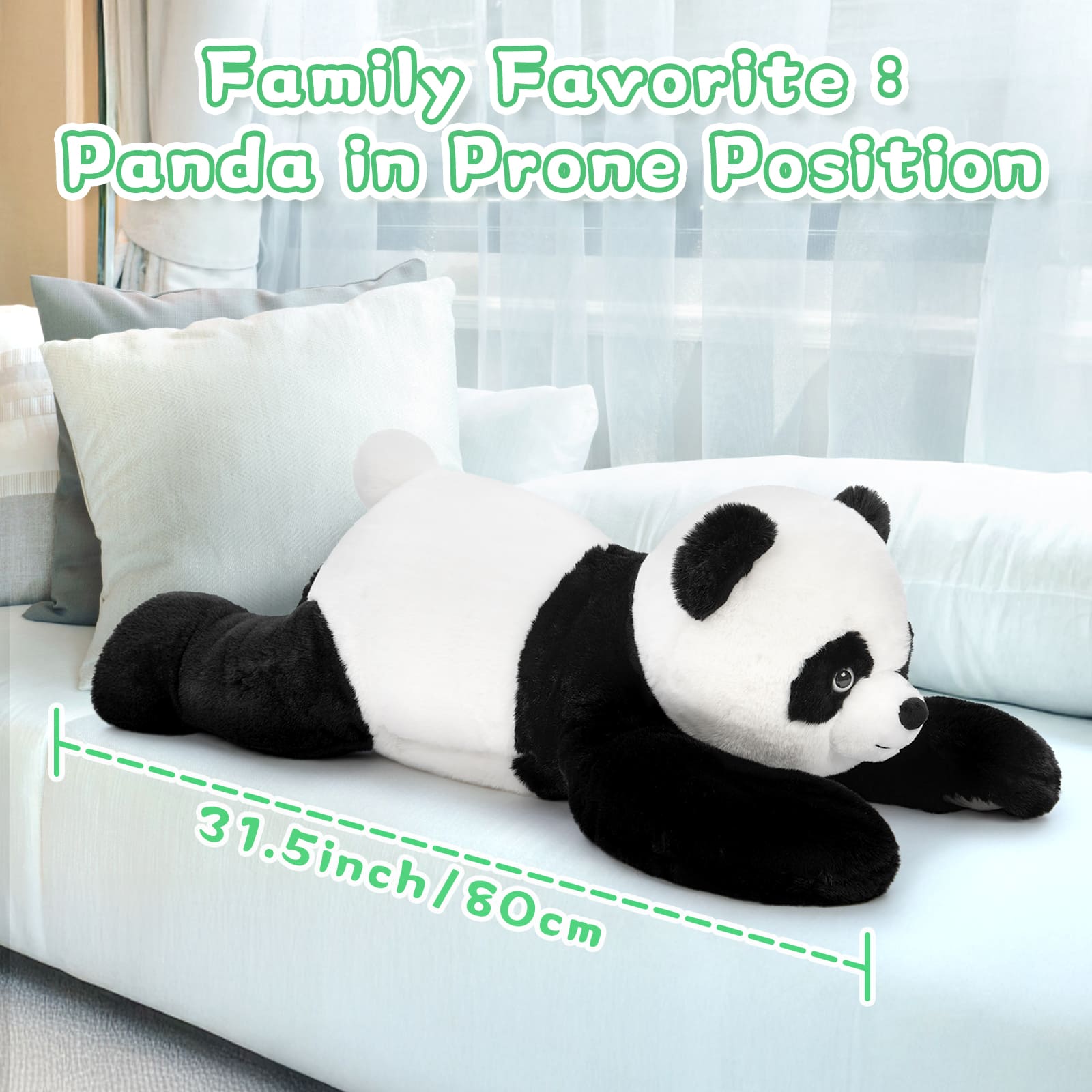 Panda Weighted Plush Toy Animal Throw Pillow, 31.5 Inches