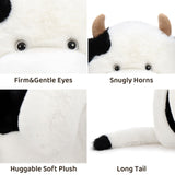 Realistic Dairy Cow Plush Toy Farm Stuffed Animal 31.5 Inch