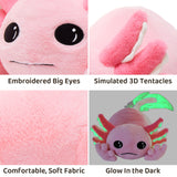 Large Plush Axolotl Toy Stuffed Salamander Toy, Pink, 39.4 Inches
