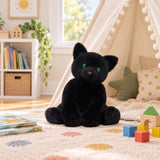 Black Cat Stuffed Animal 15.7 Inch Weighted Black Cat Plush Toy