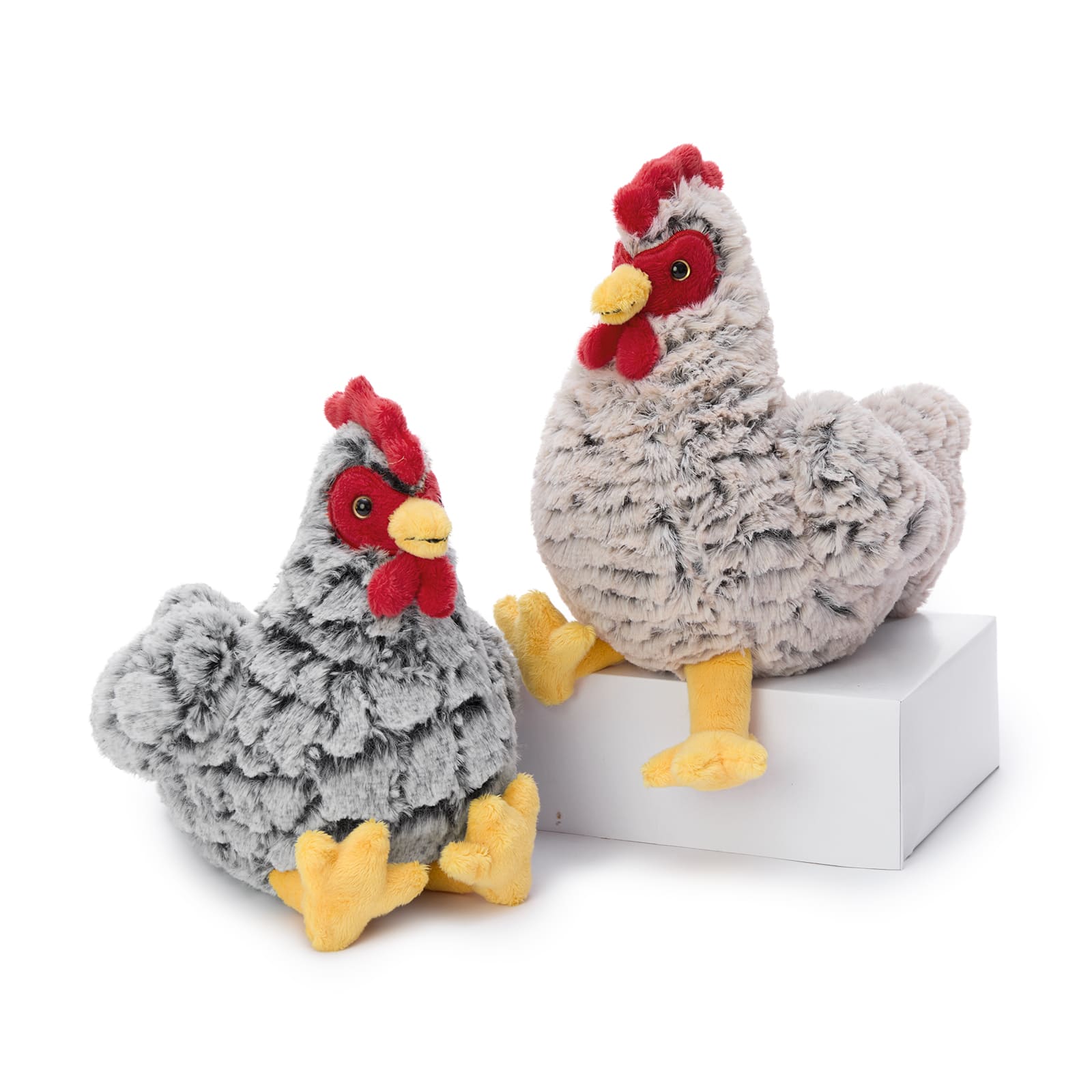 Four 9.8 Inch Chicken Plush Toy Set Hen Stuffed Animals