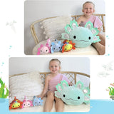 Axolotl Plush Toys - 4 Pcs Axolotl Stuffed Animals Bulk - Cute Salamander 24 Inches Plush Dolls - Stuffed Animal Salamander Babies with Their Mom - Axolotl Cushion Pillow Soft Toys - Gifts for Boys Girls