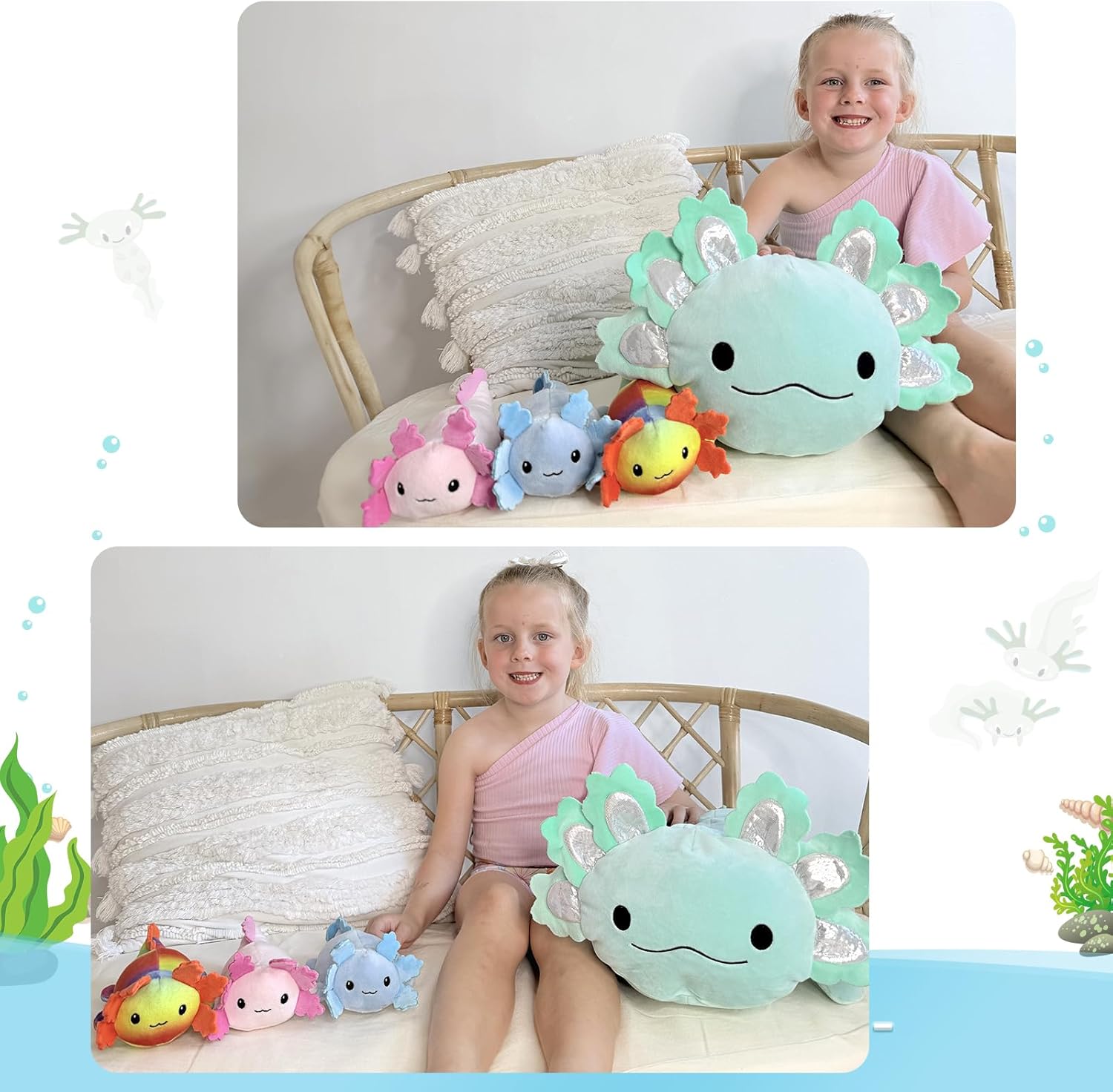Axolotl Plush Toys Salamander Stuffed Animals, 23.5 Inches