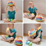 Axolotl Plush Toys - 4 Pcs Axolotl Stuffed Animals Bulk - Cute Salamander 24 Inches Plush Dolls - Stuffed Animal Salamander Babies with Their Mom - Axolotl Cushion Pillow Soft Toys - Gifts for Boys Girls