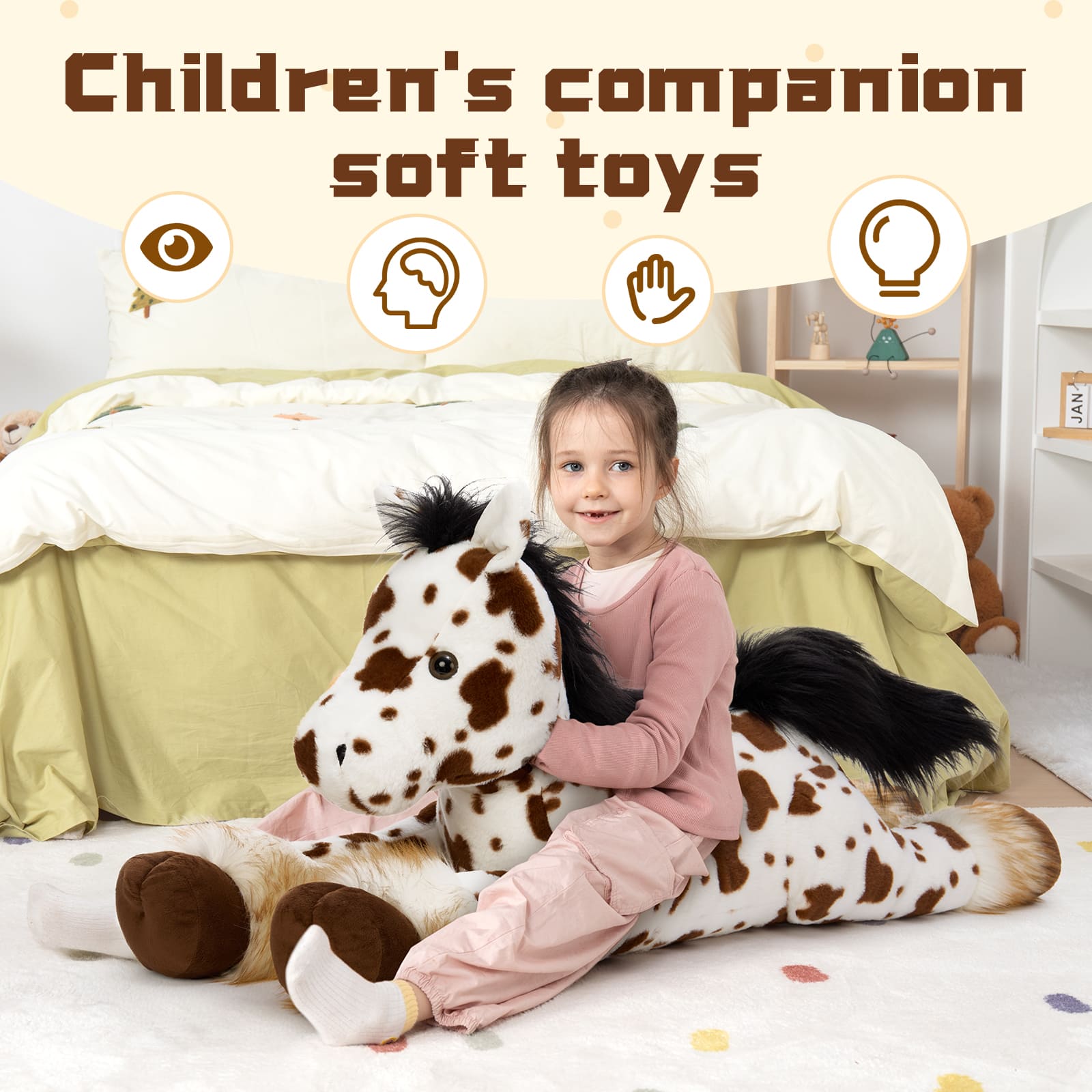Appaloosa Spotted Horse Stuffed Animals, 47 Inches