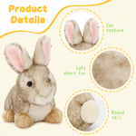 4 Pcs Easter Bunny Plush Toy Assortment - 9 Inches Kawaii Stuffed Bunny Toys - Easter Basket Decoration Ideas - Easter Gift for Children - Party Favors