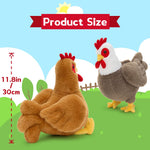 4 Pcs Chicken Plush Toys Hen Stuffed Animals, 11.8 Inches