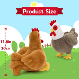 4 Pcs Chicken Plush Toys Hen Stuffed Animals, 11.8 Inches