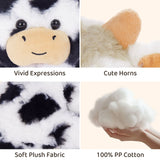 Four 8.7 Inch Cow Plush Toy Set Farm Stuffed Animals