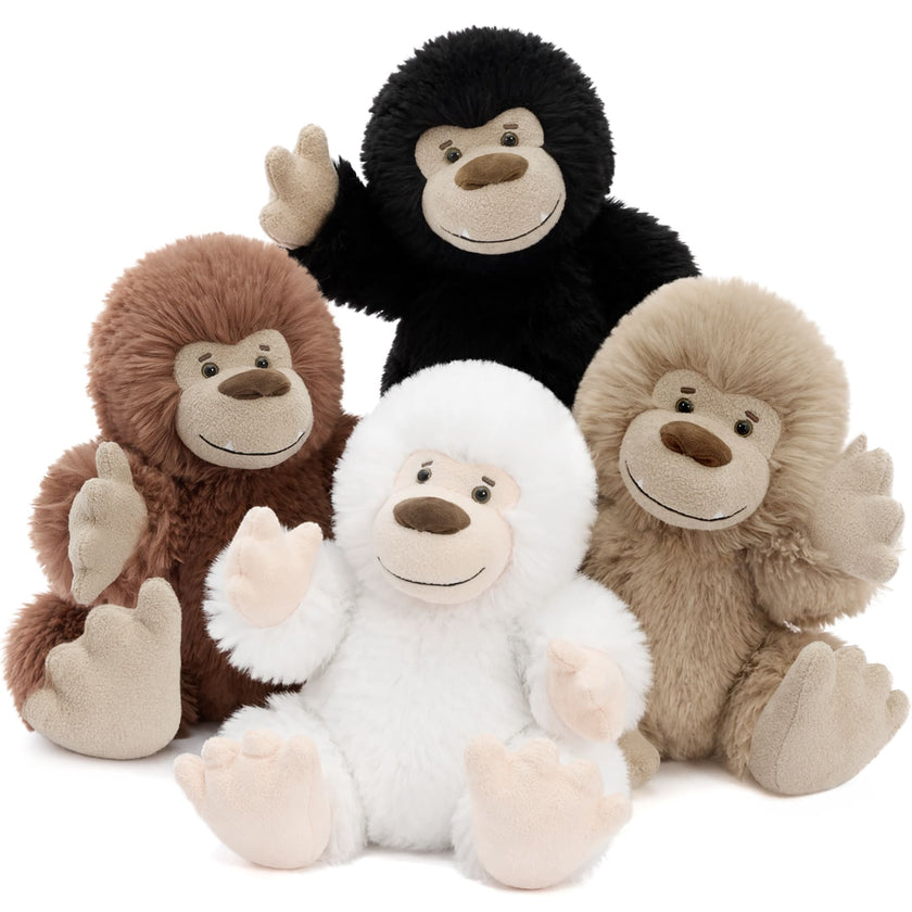 15.75-Inch Bigfoot Plush Stuffed Animal – 4 Pcs Soft & Cuddly Sasquatch Toy