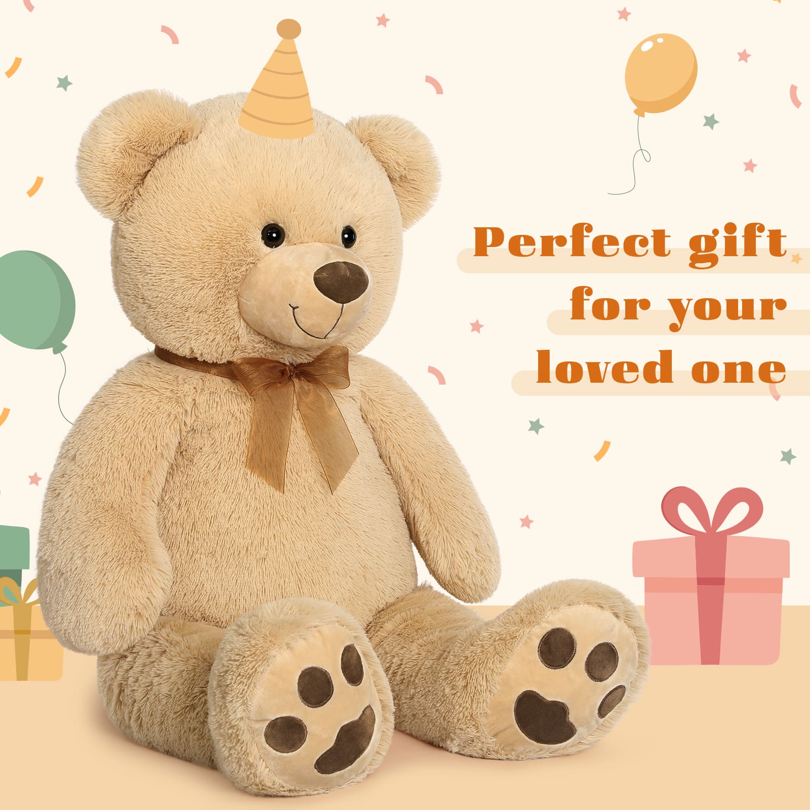 Gros ours en peluche, jouet en peluche, marron, 40 pouces 