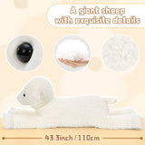 White Sheep Stuffed Animal 43" Giant Sheep Plush Body Pillow