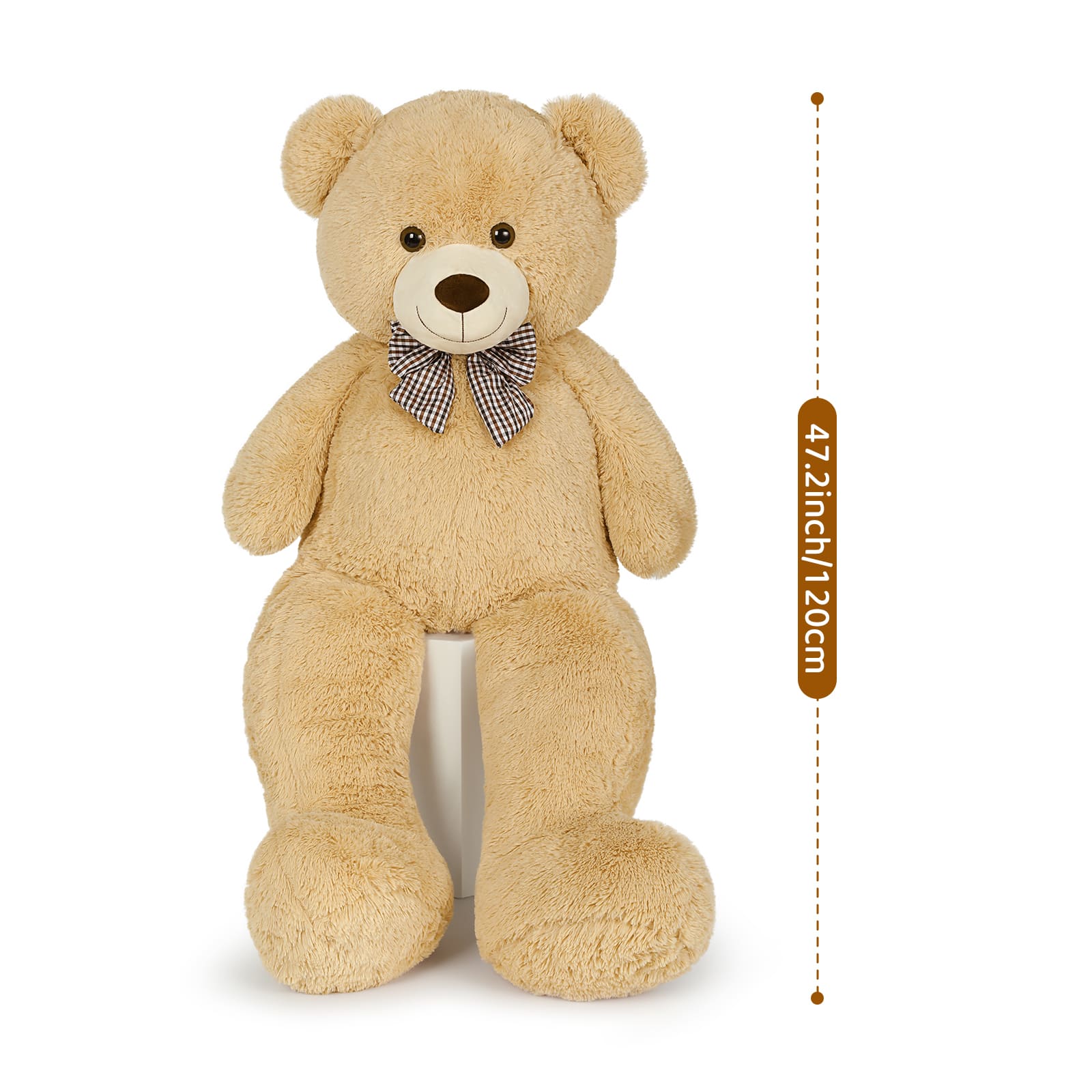 Giant Teddy Bear Plush Toys, Light Brown, 47/55/59/71 Inches