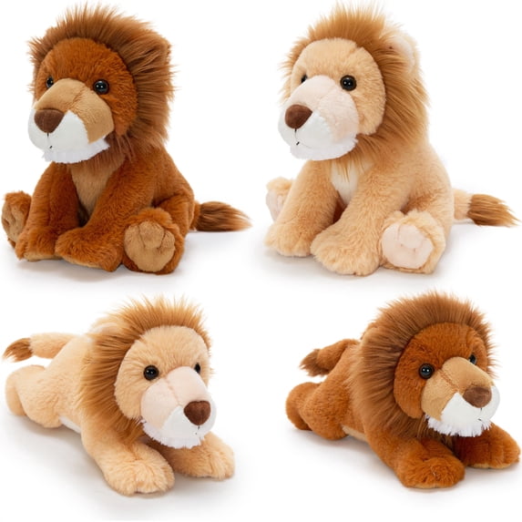 Tezituor 4Pack Lion Stuffed Animal 14'' Cute Safari Jungle Animal Plush Toy