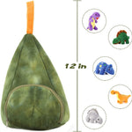 5 Pcs Dinosaur Plush Toys with a Plush Mountain House