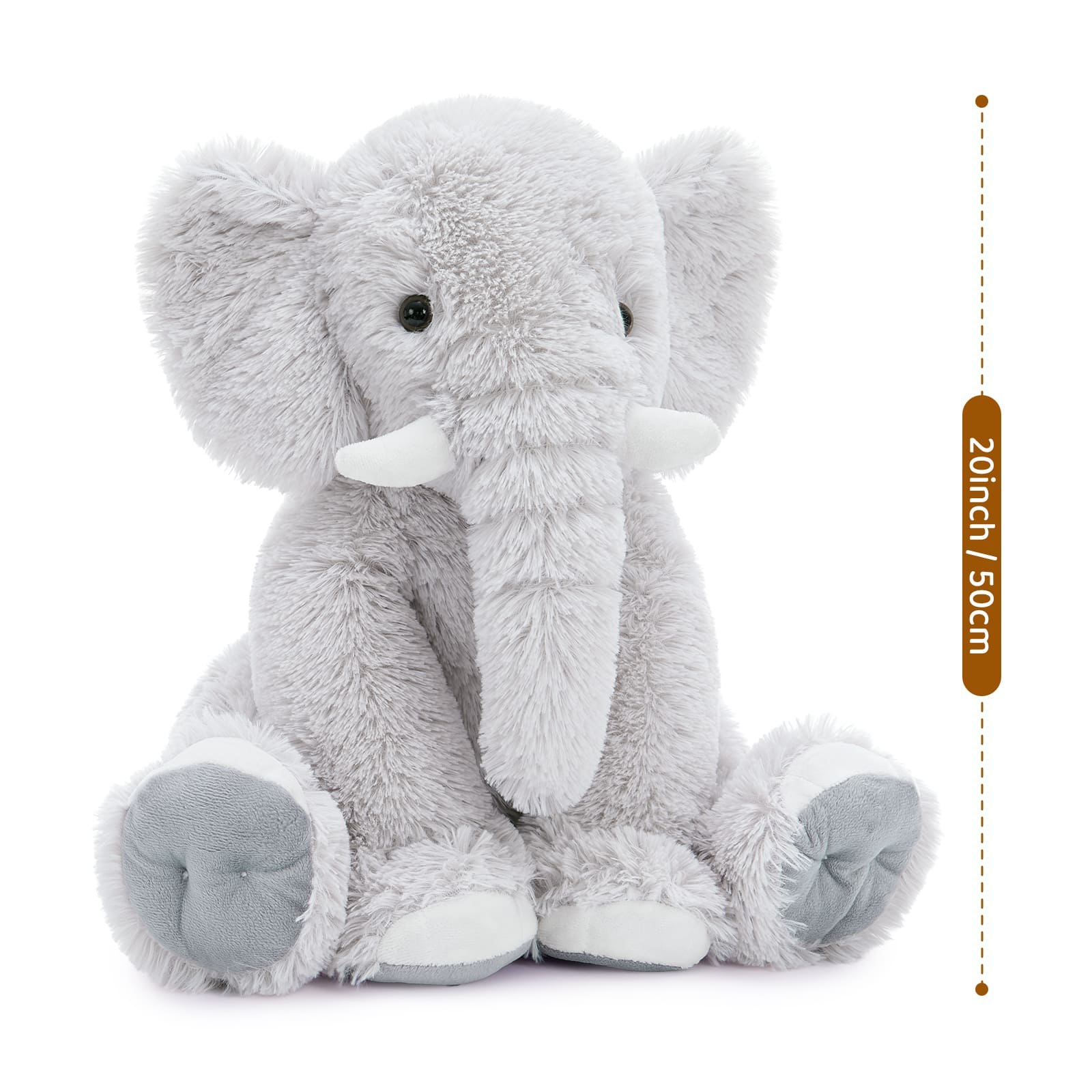 Jouet en peluche éléphant, multicolore, 19 pouces