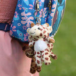 6 Pcs Jungle Safari Stuffed Animals Keychains Bulk, 6 Inches