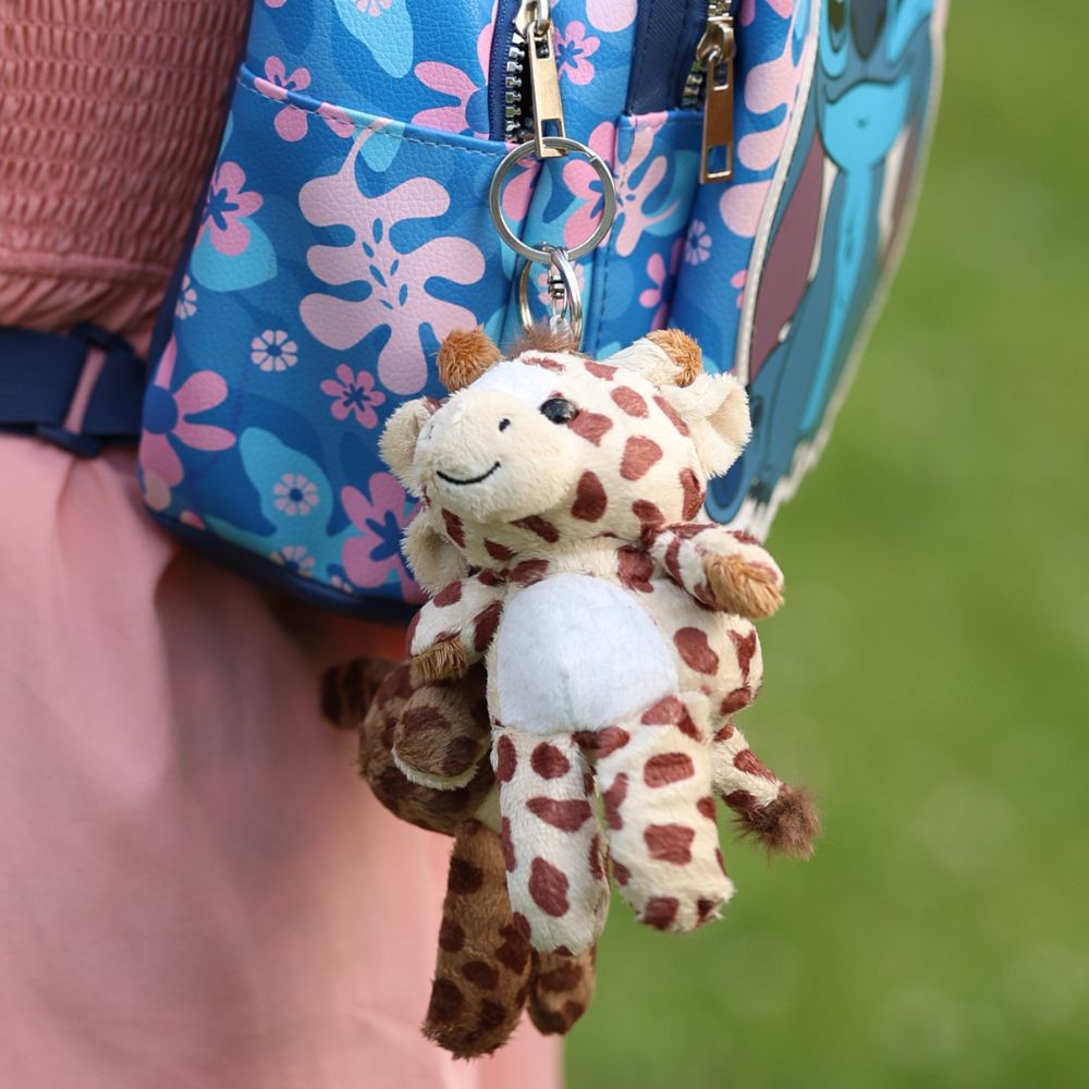 6 Pcs Jungle Safari Stuffed Animals Keychains Bulk, 6 Inches