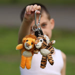 6 Pcs Jungle Safari Stuffed Animals Keychains Bulk, 6 Inches